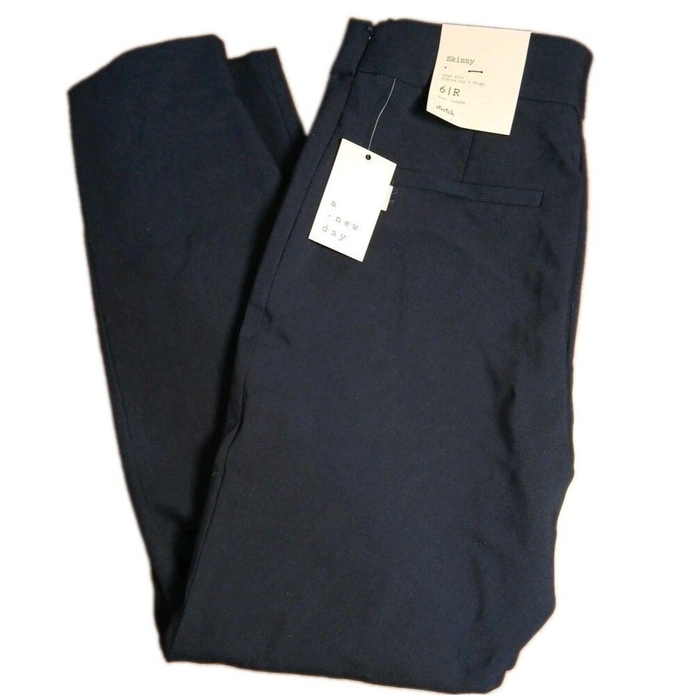 A New Day Women's High-Rise Skinny Ankle Pull-On Pants Navy 6 NWT